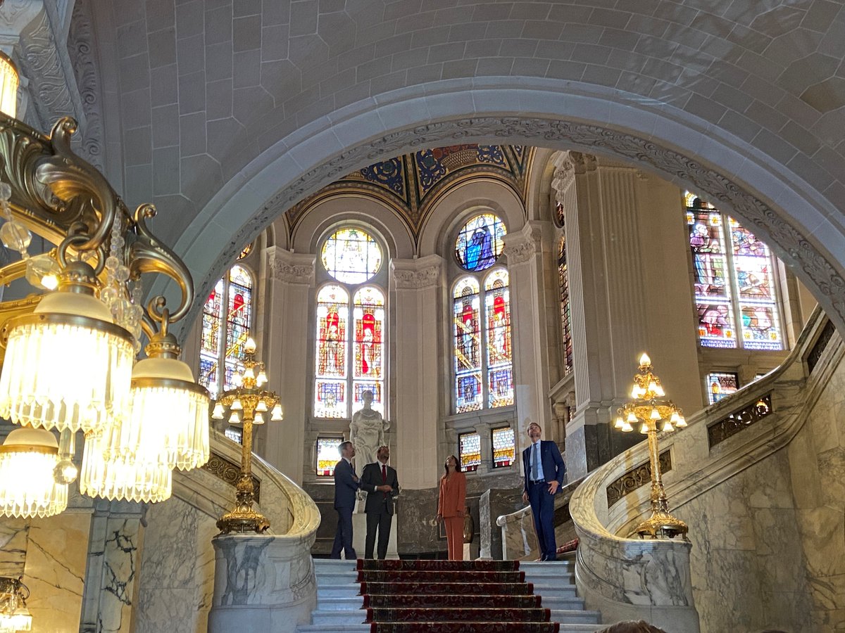 PeacePalace's tweet image. Today and tomorrow, Their Royal Highnesses the #CrownPrince and #CrownPrincess of #Denmark are visiting the #Netherlands.This afternoon, they  paid a visit to the #PeacePalace and also got to see the fountain that Denmark had gifted in 1923.
#danishroyalfamily @DKinNL @DanishMFA