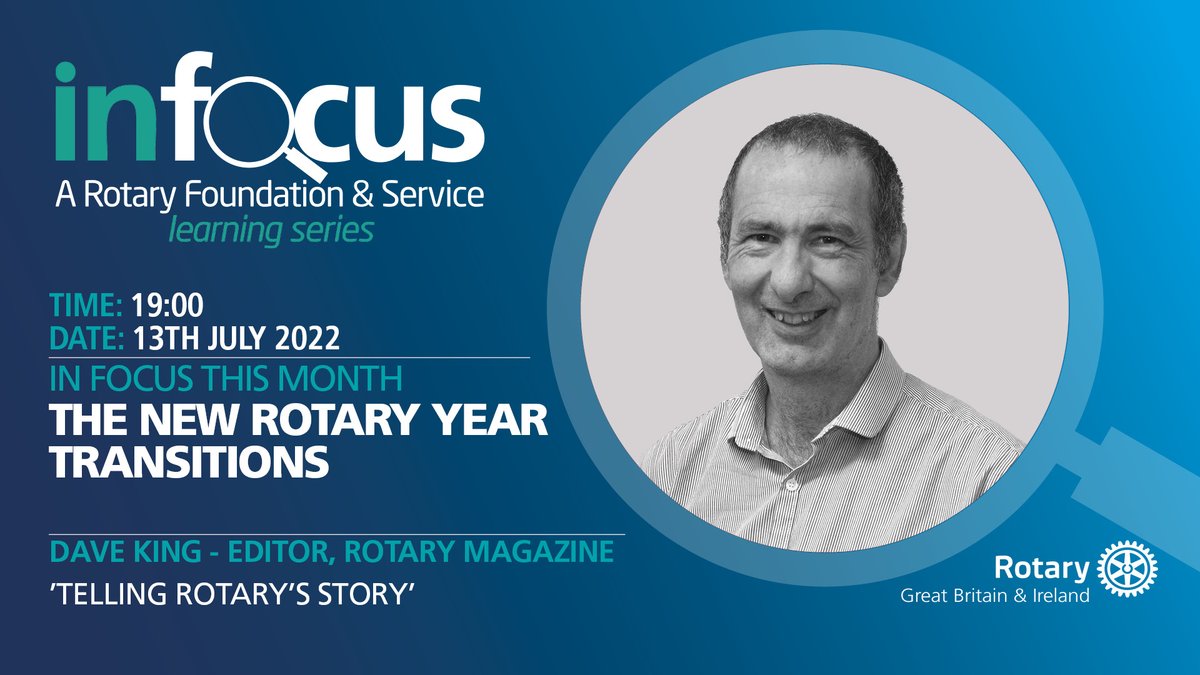 I'm kicking off the new Rotary year series of InFocus webinars on July 13. The theme is public image, with practical strategies to transform your Rotary club's publicity. I'm not going go tell you why you should be doing it - but how. eventbrite.co.uk/e/infocus-tran…
