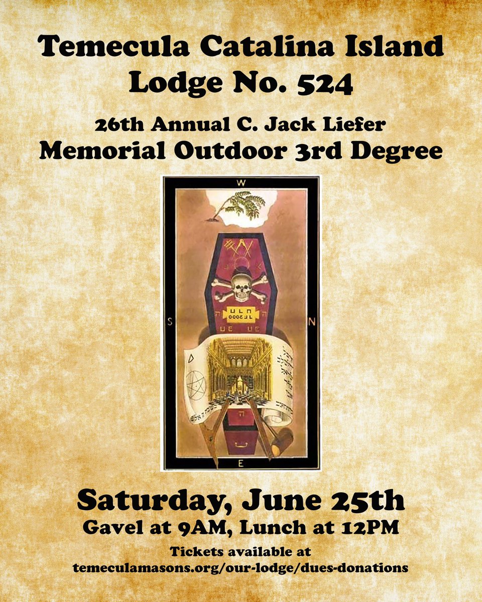 TemCat524's tweet photo. Hope to see you there this Saturday for our anual outdoor 3rd degree. https://t.co/UJKFZ0Au1Z