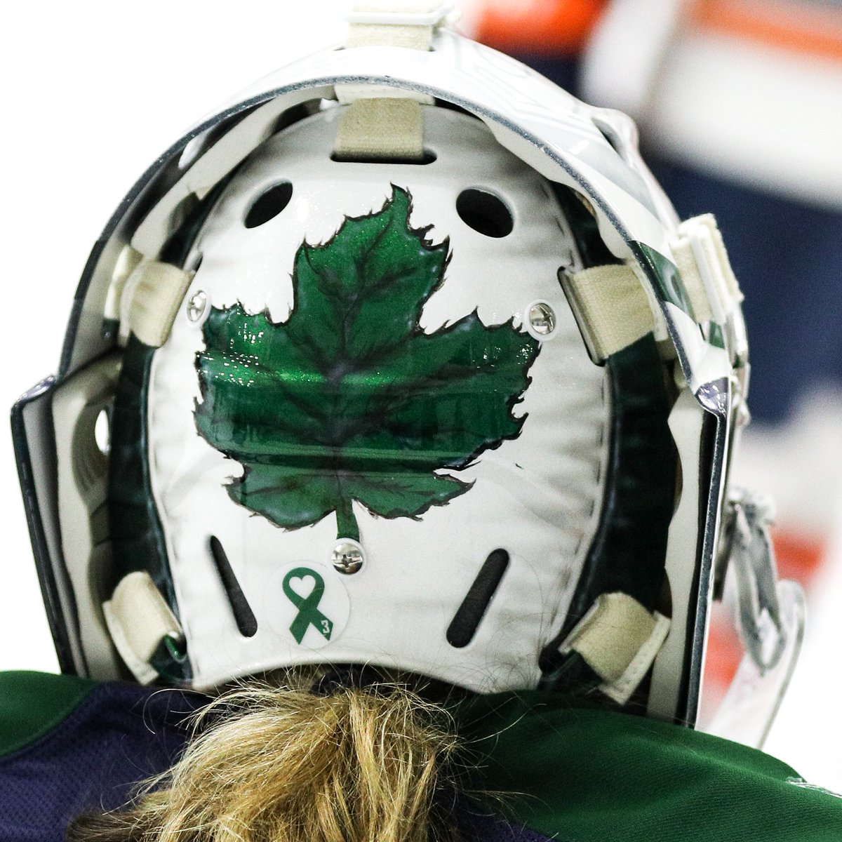 CHAWomensHockey's tweet photo. Sometimes the back of a goalie helmet is as interesting as the front.
#CHA20 https://t.co/OkclIYeyDQ