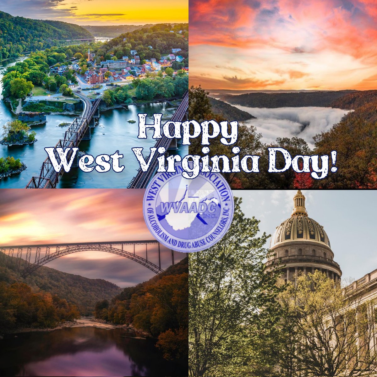 We are proud to lead, unify, and empower the SUD professionals and residents of this beautiful state. Happy West Virginia Day! 💙💛 #WVday #CountryRoads #AlmostHeaven