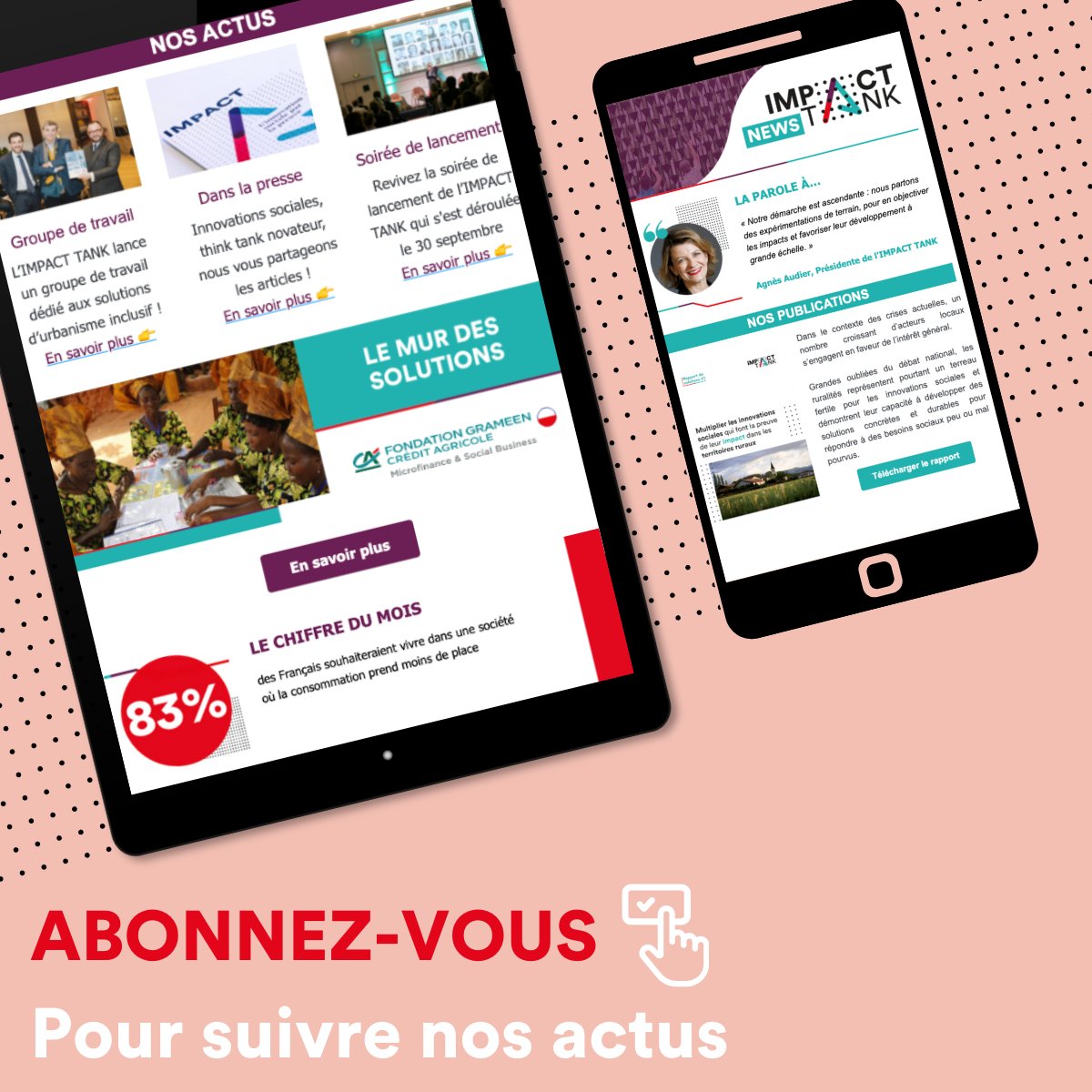 ImpactTank's tweet photo. #Newsletter I Votre dose mensuelle d'#impact en 10 minutes top chrono !

🗞 Inscrivez-vous dès maintenant : https://t.co/BxCSGqIC4m https://t.co/Dhqni7qsH5