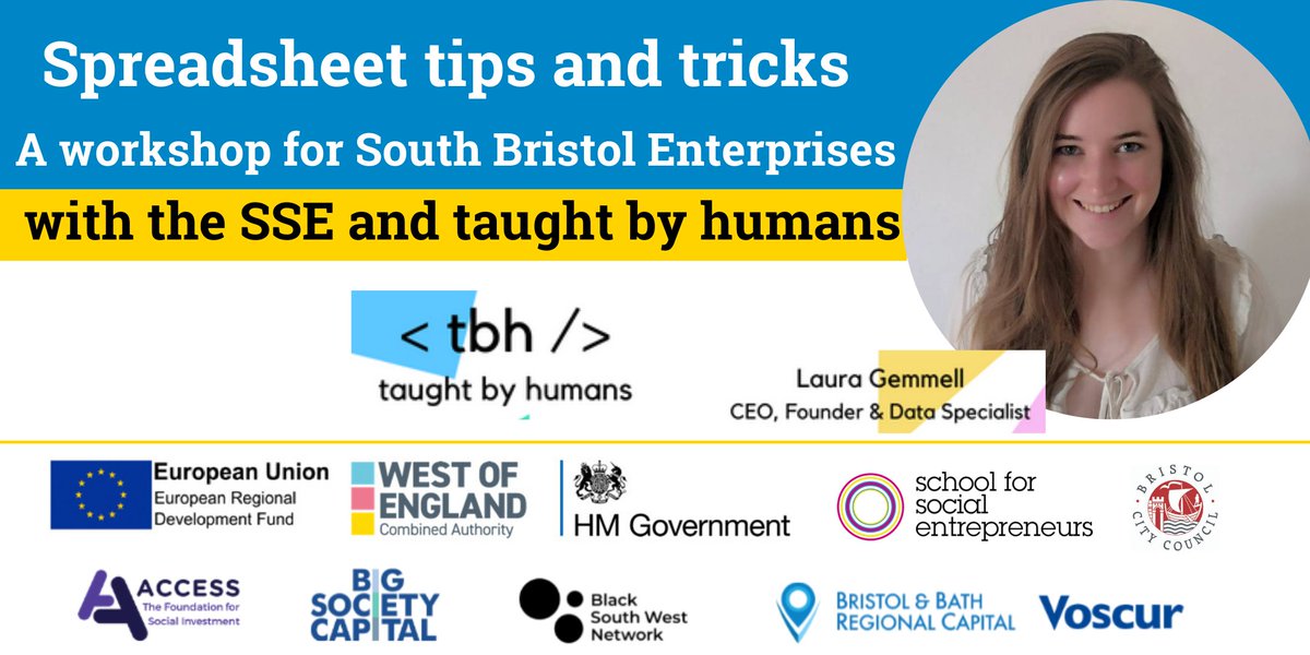 If you are keeping your own records but could do with some support with #excel or #googlesheets, look no further than our online workshop with Laura Gemmell, data wizard and Founder of <a href="/taughtbyhumans/">taughtbyhumans</a> and #SBES participant. June 23 10-12 
eventbrite.co.uk/e/338037558437
#spreadsheets