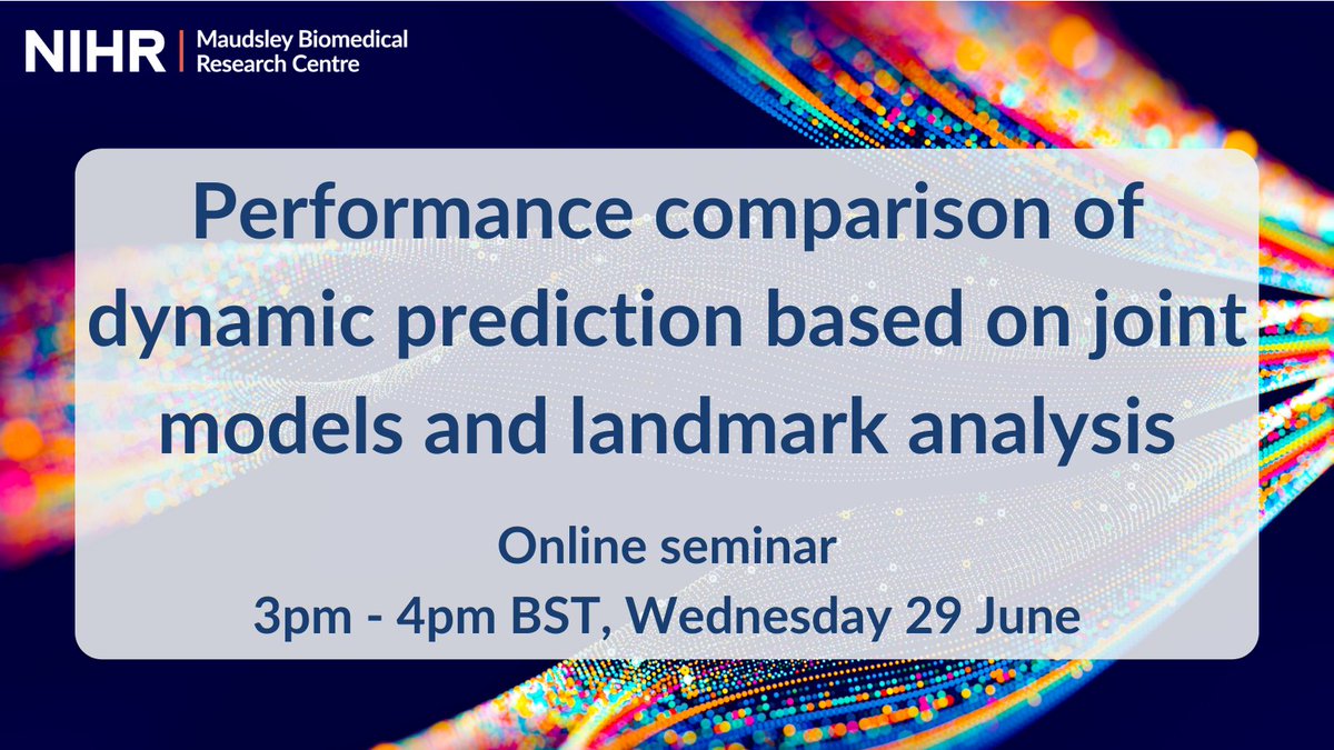 The next seminar organised by our Prediction Modelling Group will feature Dr Mizanur Khondoker <a href="/MizanKhondoker/">Mizanur Khondoker</a> of <a href="/UeaMed/">MED UEA</a> comparing the performance of two well-known approaches for dynamic prediction. 

3pm - 4pm BST, Wednesday 29 June. 

kcl.ac.uk/events/perform…