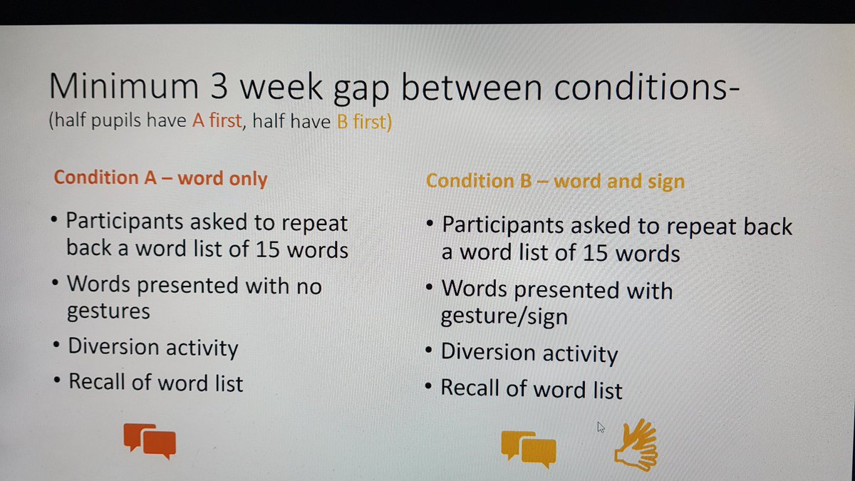 NAPLIC specialist teacher summit today. <a href="/KarenDo00491134/">Karen Donnelly</a> presenting her PhD on <a href="/MakatonCharity/">The Makaton Charity</a> and vocabulary. Signing helped vocabulary learning