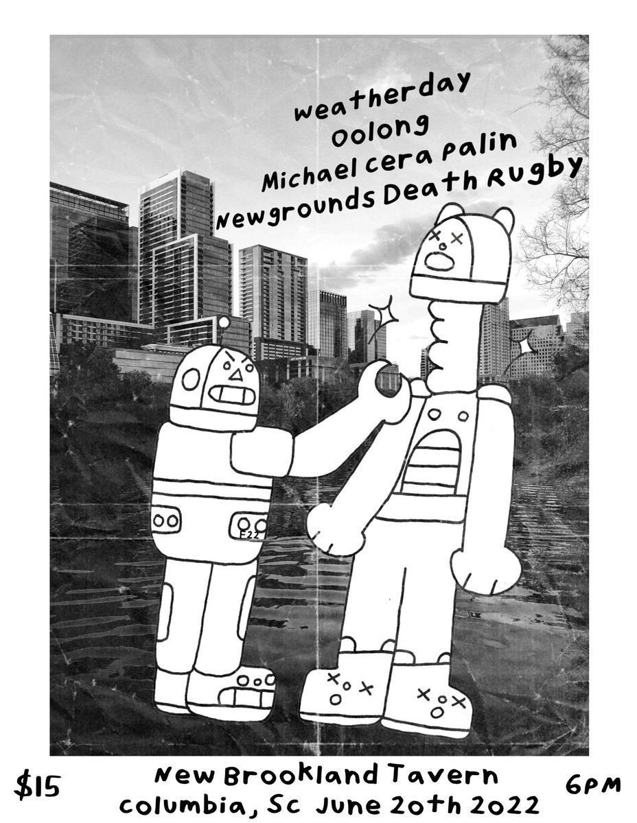 mcp_emo's tweet image. COLUMBIA SC!!!!!
Sick line up tonight! 
@Weatherday_PC @Oolongli420 @ngdeathrugby at the new Brookland tavern!!!! Vax n mask, homies!