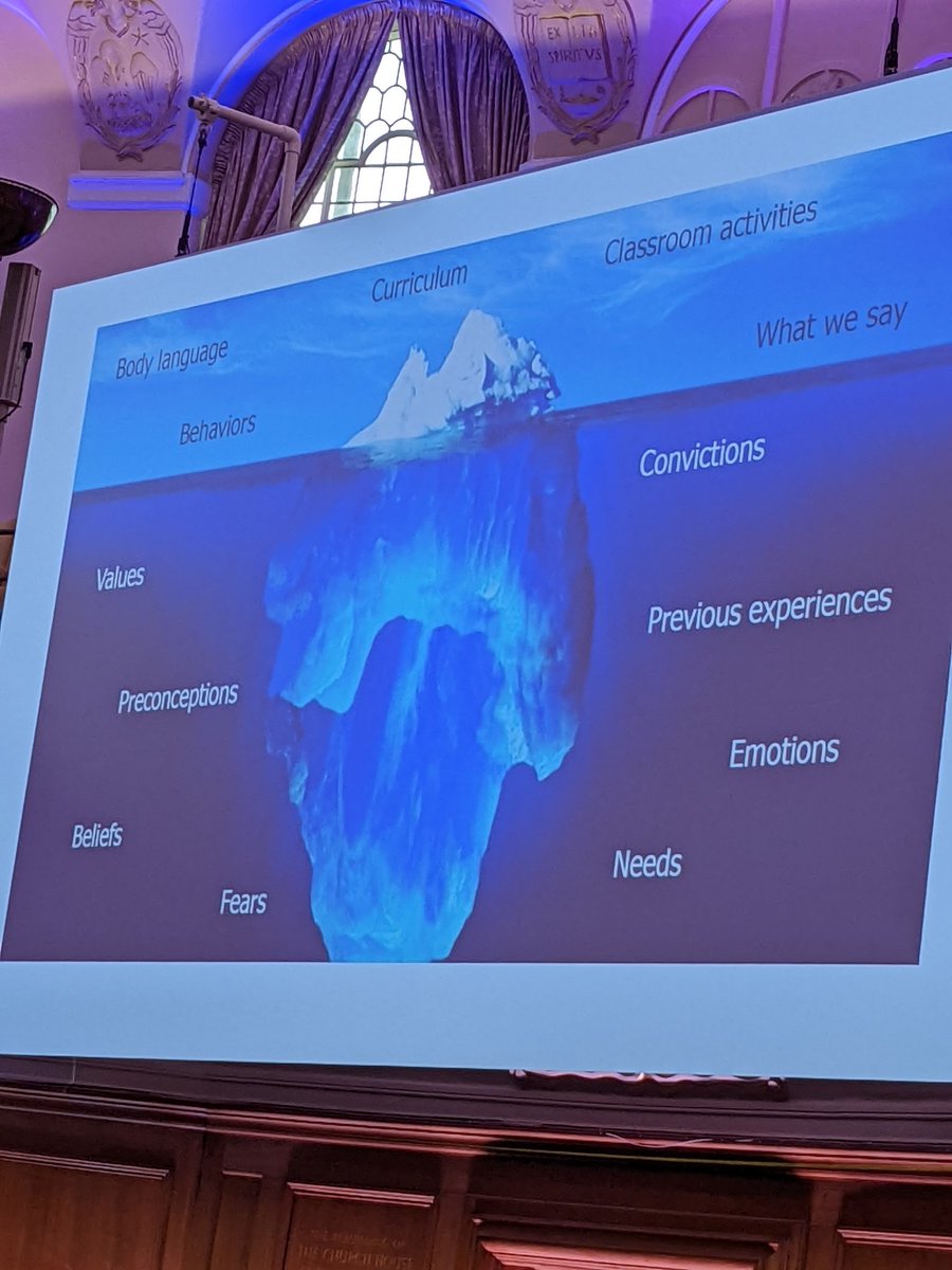 _jps's tweet image. Ending the day of reflection and learning with an inspiring talk by @FamiliarLaila on the teaching of Arabic. Iceberg analogy of what language educators bring to the classroom. @QFIntl