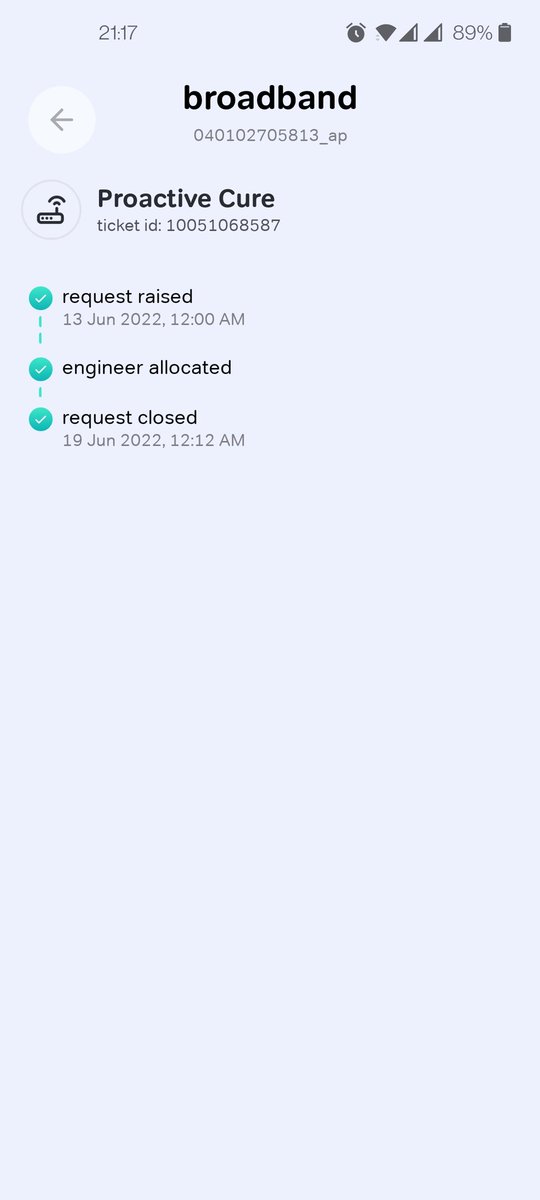 raghu253's tweet photo. @Airtel_Presence @airtelindia This is smart... You just closed the old ticket and opened a new one just to show low SLA time ... No resolution

Charging me for no service https://t.co/G2KJ31dZCg