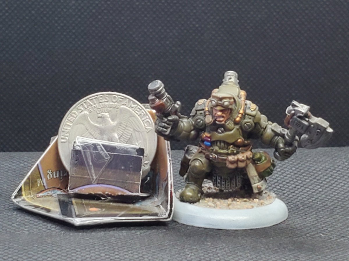 empryme's tweet photo. Only one #Rhulic #warcaster left [for now] and here he is for #MiniatureMonday. General #Osrum lives up to his nickname of "Awesome" with brilliant strategies and flexible tactics. He evoked big Gen. Patton vibes, so I gave Ostum a pearl-handled handcannon.

@privateerpress https://t.co/6ofMeGthWu
