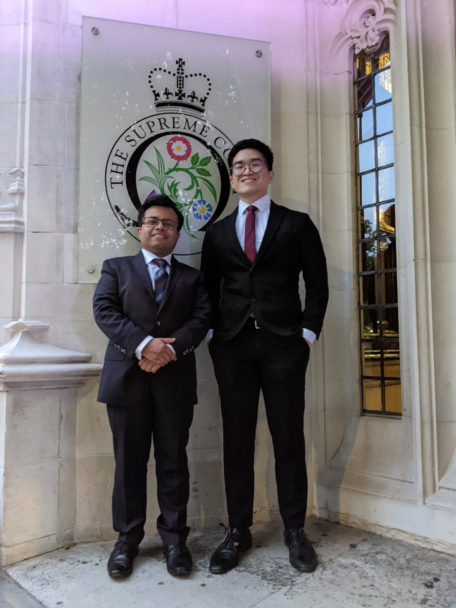 qubmooting1's tweet photo. Congratulations to Anurag Deb and Gabriel Tan who represented @qubschooloflaw in the Finals of the ALBA mooting competition at the @UKSupremeCourt 👏 

The argued their appeal before Lord Justice Green of the Court of Appeal and Tim Buley QC of Landmark Chambers 👨‍⚖️ https://t.co/qaETjm5mp6