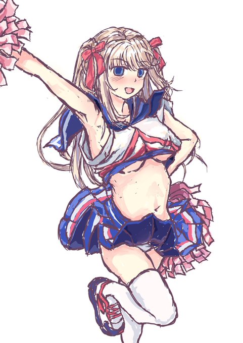 看板娘弥生のチアガールを描きました❣️続きは後日やります 