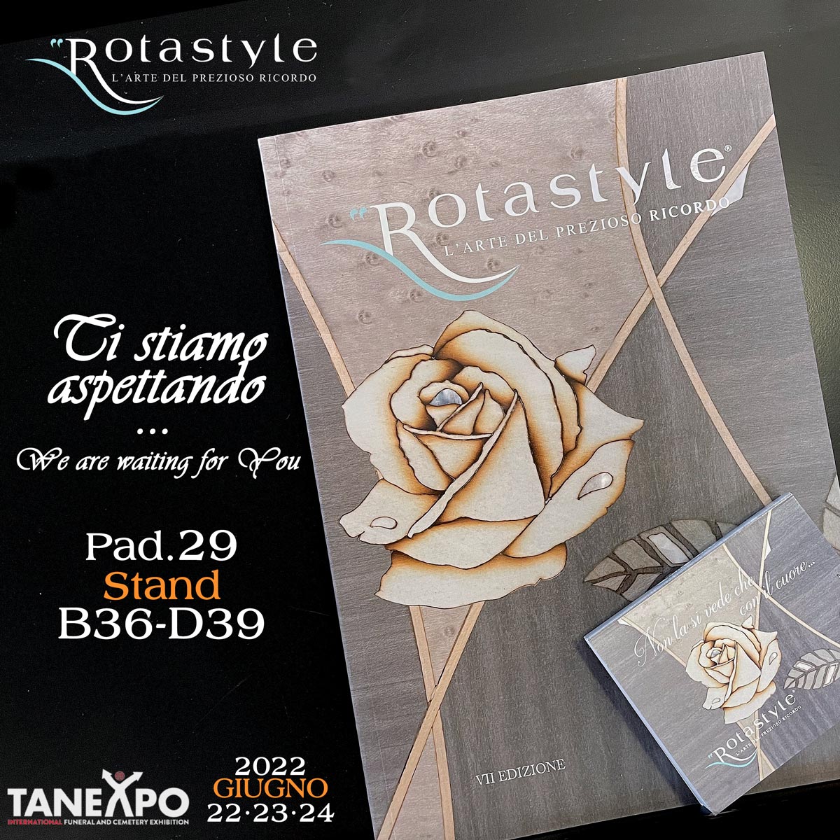 rotastyle's tweet photo. #rotastyle #forever #qualità #eleganza #poesia #madeinItaly #fattoamano #artigianale #tanexpo2022 #originale #solodanoi #vogliounarotastyle #bergamo #funeralboutique #luxury #topquality #handmade #accessories #success #tanexpo #roses #tanexpobologna #ioscattoatanexpo #savethedate https://t.co/AChf1vFbD7