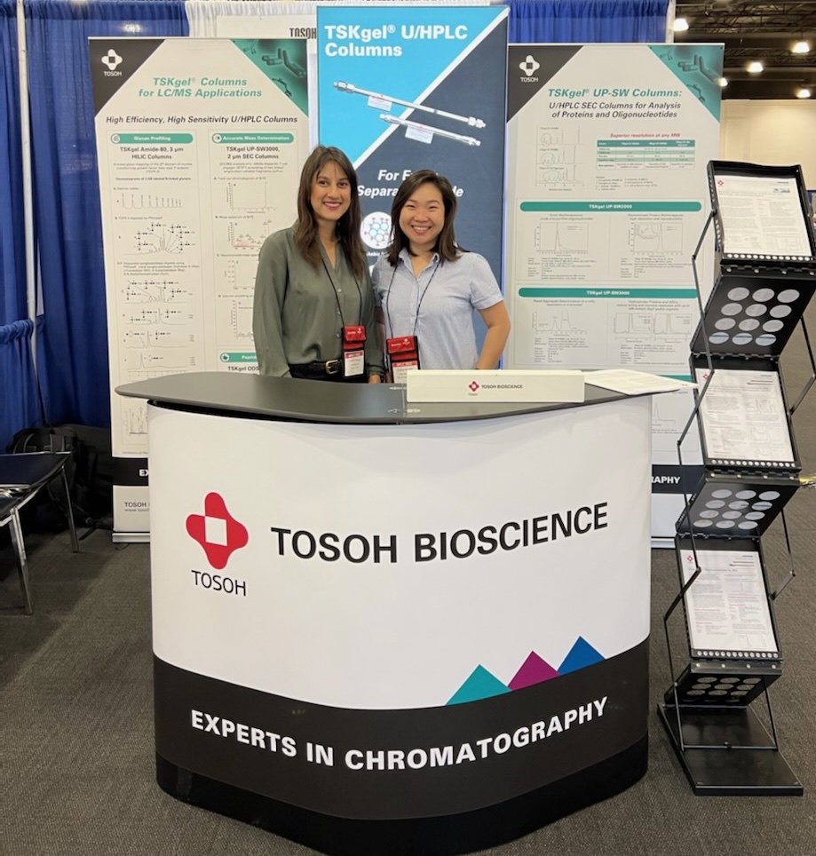 TosohBio's tweet photo. #HPLC2022 is in full swing! Drop by Booth 404 to meet our #ChromatographyExperts and our latest addition to the #TSKgel family: the TSKgel UP-SW3000-LS column, developed specifically for mass spec and MALS. https://t.co/0hacpwPodc