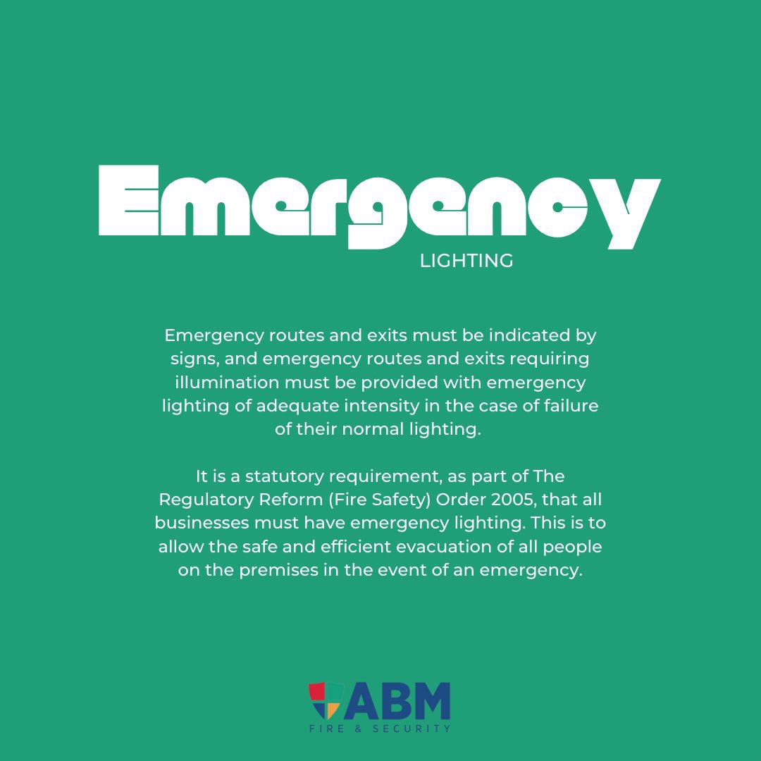 EMERGENCY #LIGHTING💡🚨

It is a statutory requirement, as part of The Regulatory Reform (Fire Safety) Order 2005, that all #businesses must have emergency lighting 👍

ABM Security are trained #Emergency Lighting installers. 

abmsecurity.co.uk

“Security in Safe Hands” 🤝