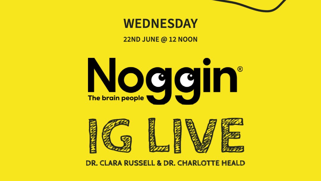 NogginPeople's tweet photo. Dr. Clara Russell will be joined by Dr. Charlotte Heald this coming Wednesday 22nd June at noon to discuss:
Burnout & Nutrition on IG Live @nogginpeople
#burnout #braincare #brianhealth #useyournoggin #nutrition
#mentalhealth #mindset #anxiety #mindfulness #stress https://t.co/9x4CXfDZ9H