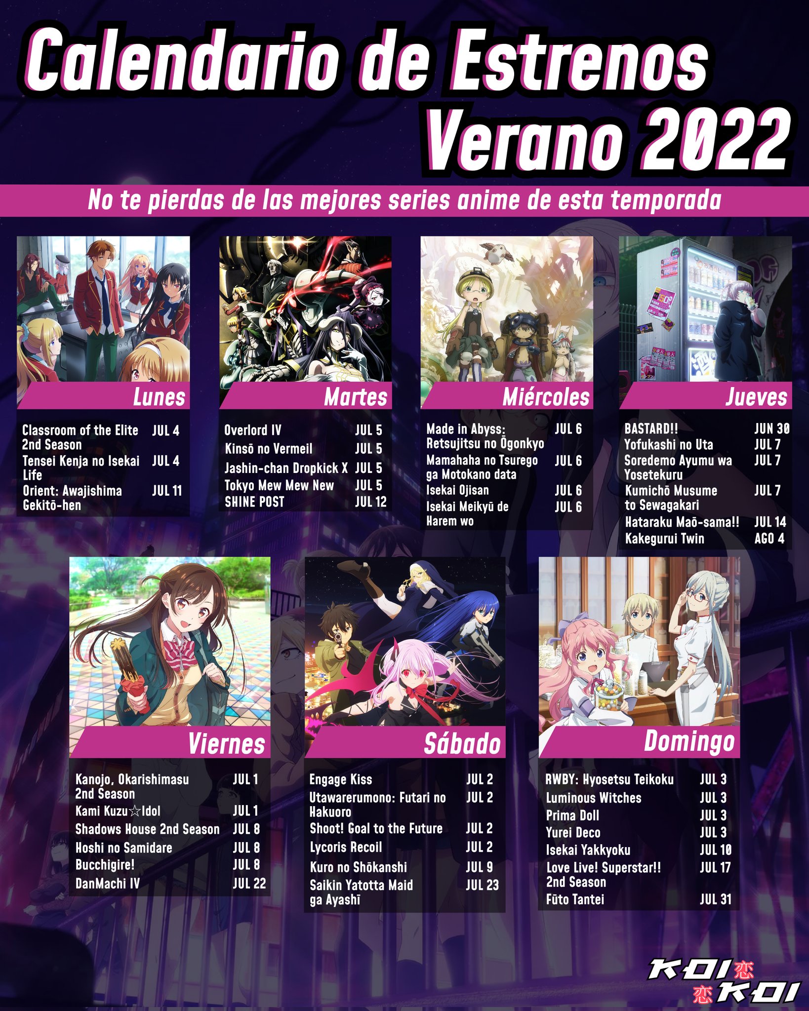 Los estrenos anime de la temporada de verano de 2023 •