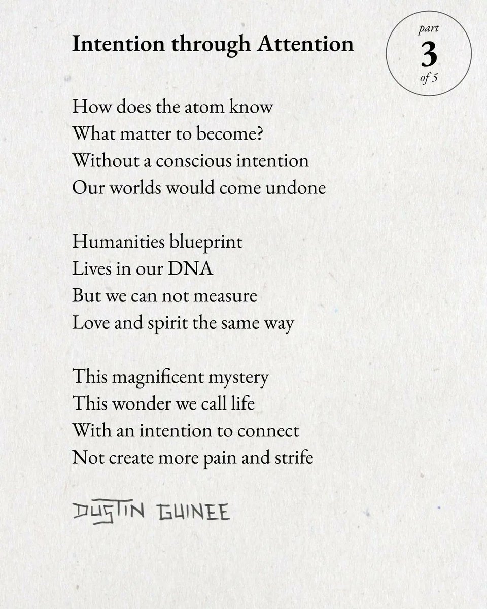 How does the atom know what matter to become? . #intention #attention  #IntentionThroughAttention #grow #growthmindset #personalgrowth #presence  #dustinguinee #mindfulpoet #poem #poetry #poetrylover #poets #poet  #spiritualpoetry #inspiration #motivation ..., image size:960x1200