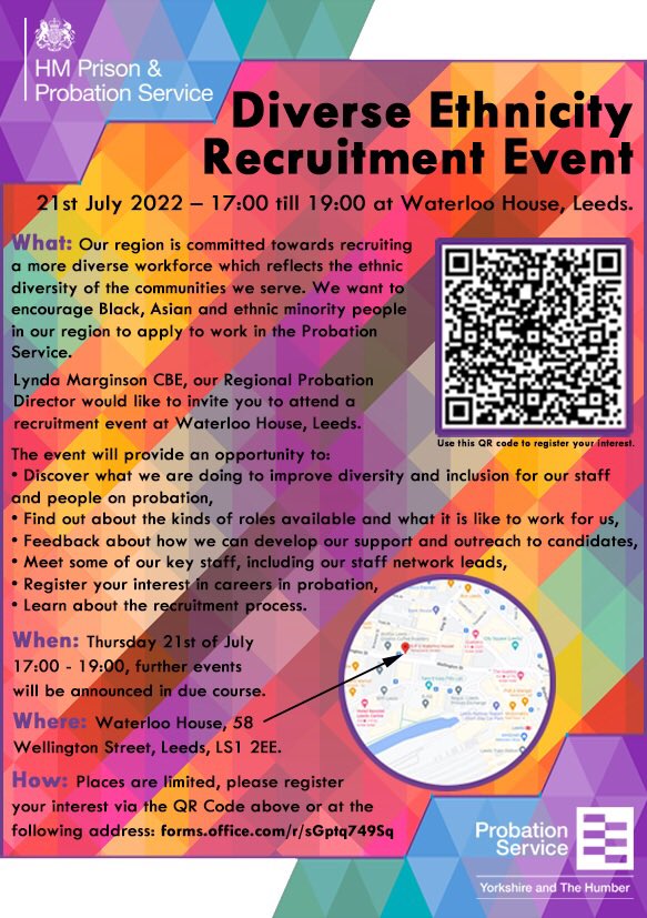 LyndaMarginson's tweet photo. Do you identify as someone who is black, Asian or from any other ethnic minority background? Are you interested in working in the probation service? If so, please read the attached … @HMPPS_PiPP @HMPPS_RISE @HMPPS_DAWN @TerryLoughrey3 @Claire_PSYatH https://t.co/aUGWr1ZyGE