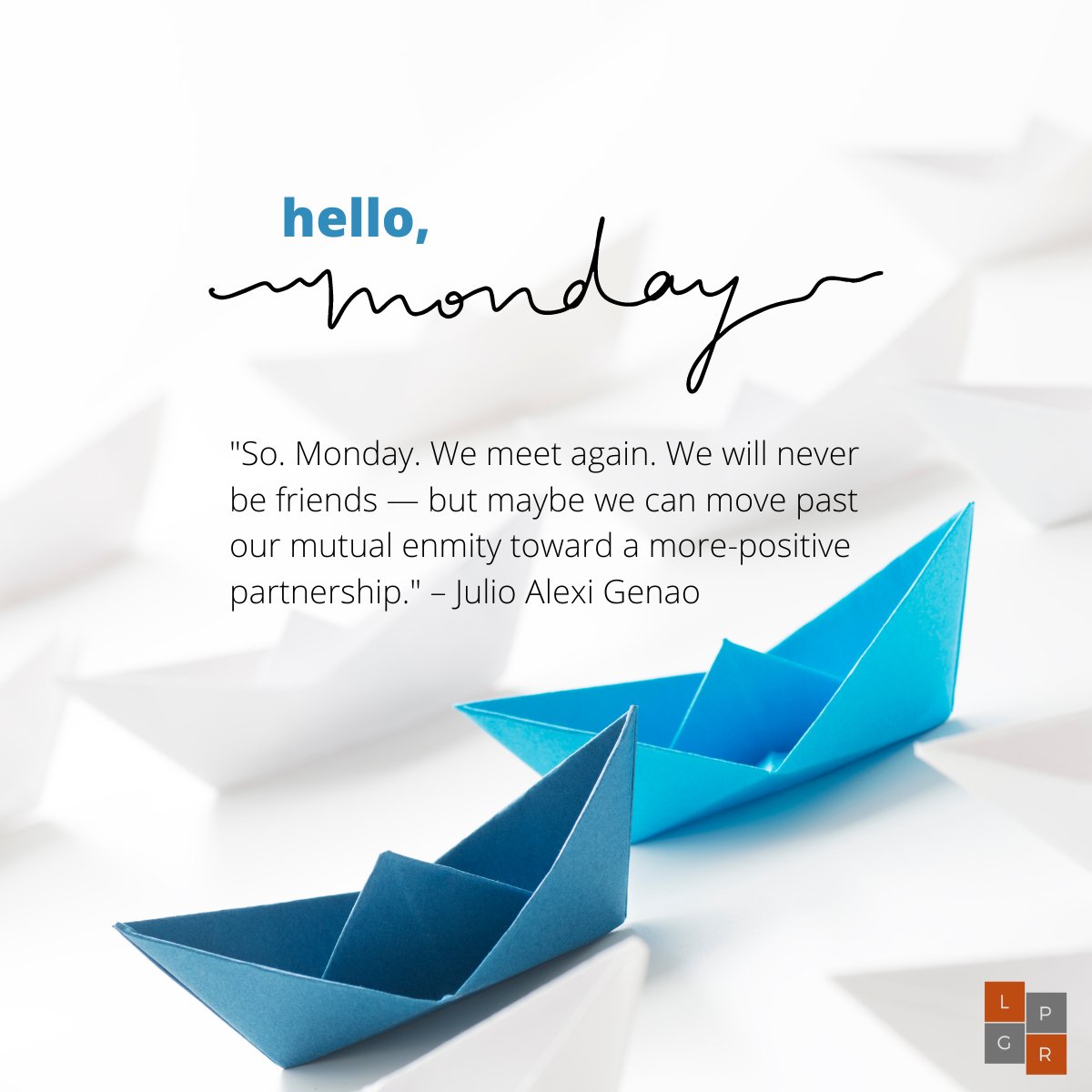 LgprConsulting's tweet photo. OK, Monday. Let's Do This!
#LGPR #Mondaymotivation #womeninbusiness https://t.co/uYcxkibVkj