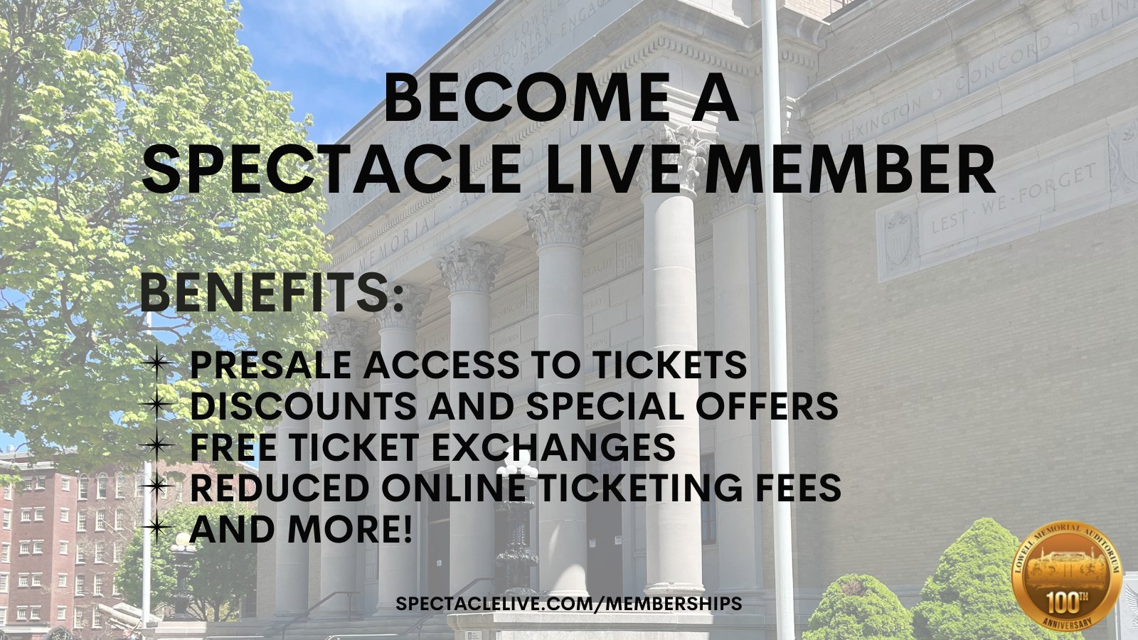 Lowell Auditorium on Twitter "Do you want early access to shows? Join our membership