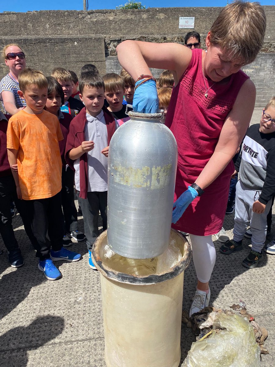 colmansbns's tweet photo. Great fun was had today opening the #TimeCapsule

It was no easy feat but thanks to Denis we got there in the end…

It was full of stories, poems, copy books, photos, newspaper, artwork…etc 

Will post some of the items over the next few days… https://t.co/jaoTChx9GA