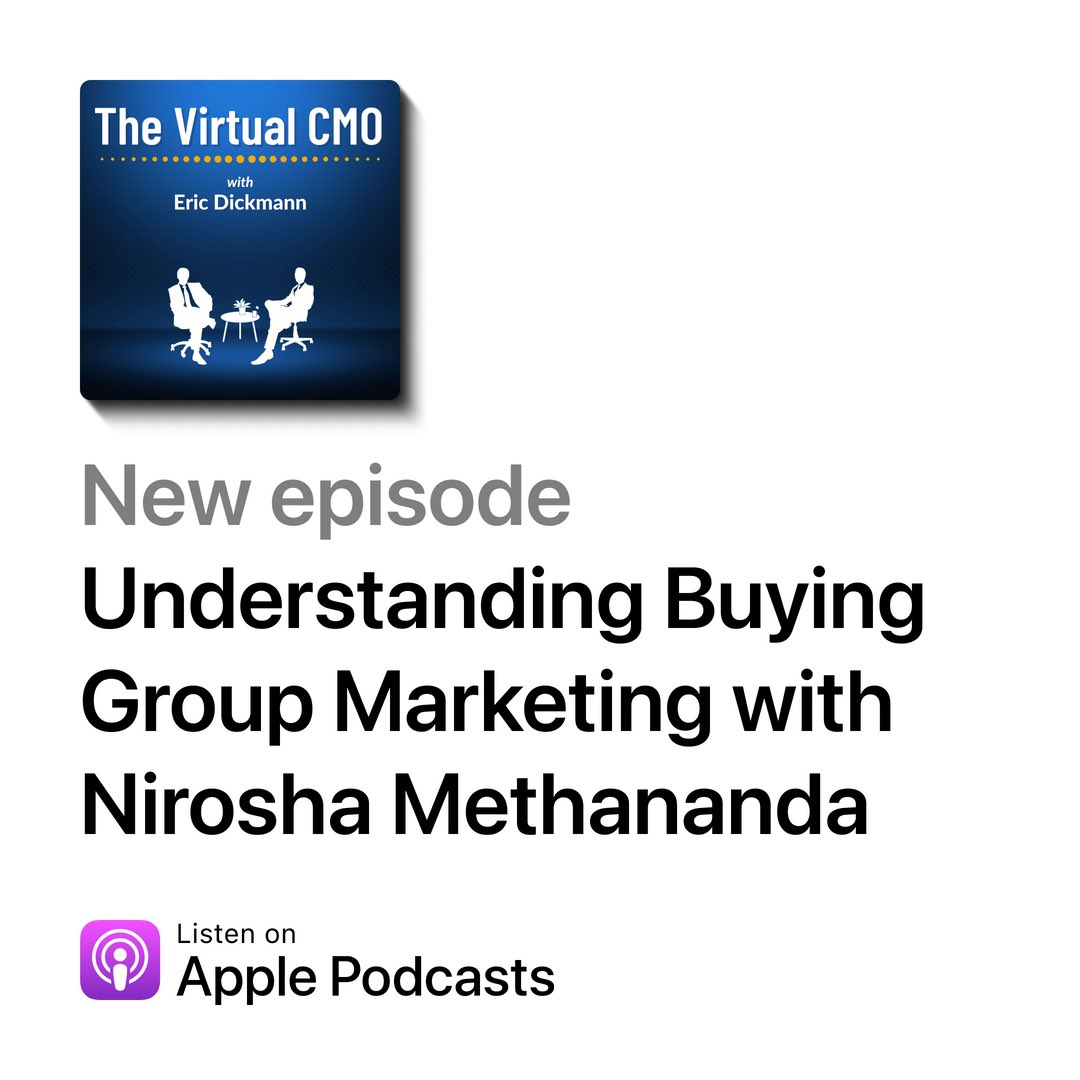 FiveEchelon's tweet photo. How does Buying Group Marketing (BGM) work to influence sales in B2B organizations? This week, guest @nirosham from @influ2_on discusses using the power of advertising to reach decision makers. 

Listen on Apple Podcasts: https://t.co/z1UKi3XSNz

#podcast #fractionalcmo #BGM https://t.co/j1gZBan9Fo
