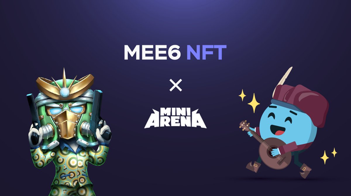 MEE6NFT's tweet photo. 🤖MEE6 Avatars x Mini-Arena🕹️

We’ve partnered with our friends @playminiarena to give away🎁:
-5 WL spots for their upcoming mint.

To Enter:
-Like, RT, @ 3 Friends
-Follow @playminiarena and @MEE6NFT 

Make sure you check their P2E Battle Royale game that's coming out. https://t.co/aeqImYCOMz