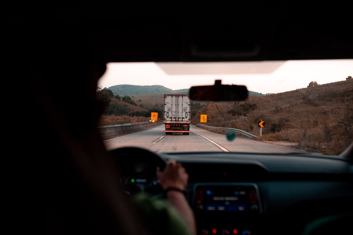 RCMPAlberta's tweet photo. Commercial vehicles may make frequently and unpredictable stops. If you are following a commercial vehicle, leave enough space so that you have plenty of time to react and stop. #RCMPTraffic https://t.co/S0SAVW79zg