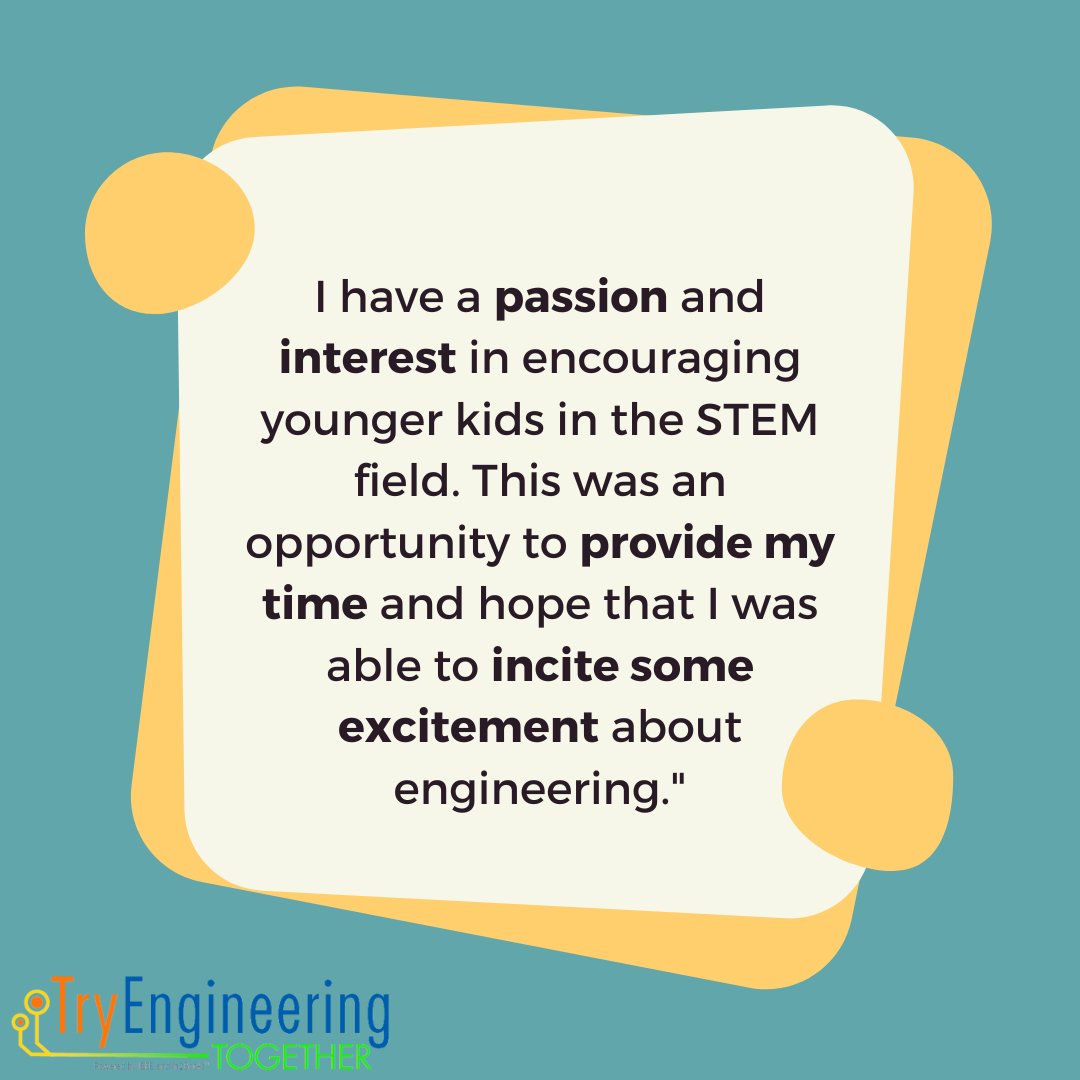 eMentoringCT's tweet photo. EMentoring is a life-changing experience for children, mentors, and sponsors alike. Here are some thought from some of our TryEngineering Together #STEM eMentors!
You and your company can mentor #engineers of tomorrow with TryEngineering Together: https://t.co/bYUMsfFGgb https://t.co/rKOHy8HCua