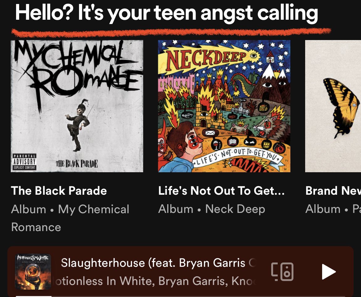 dantdmsbrain's tweet image. nah spotify calling me out today..
