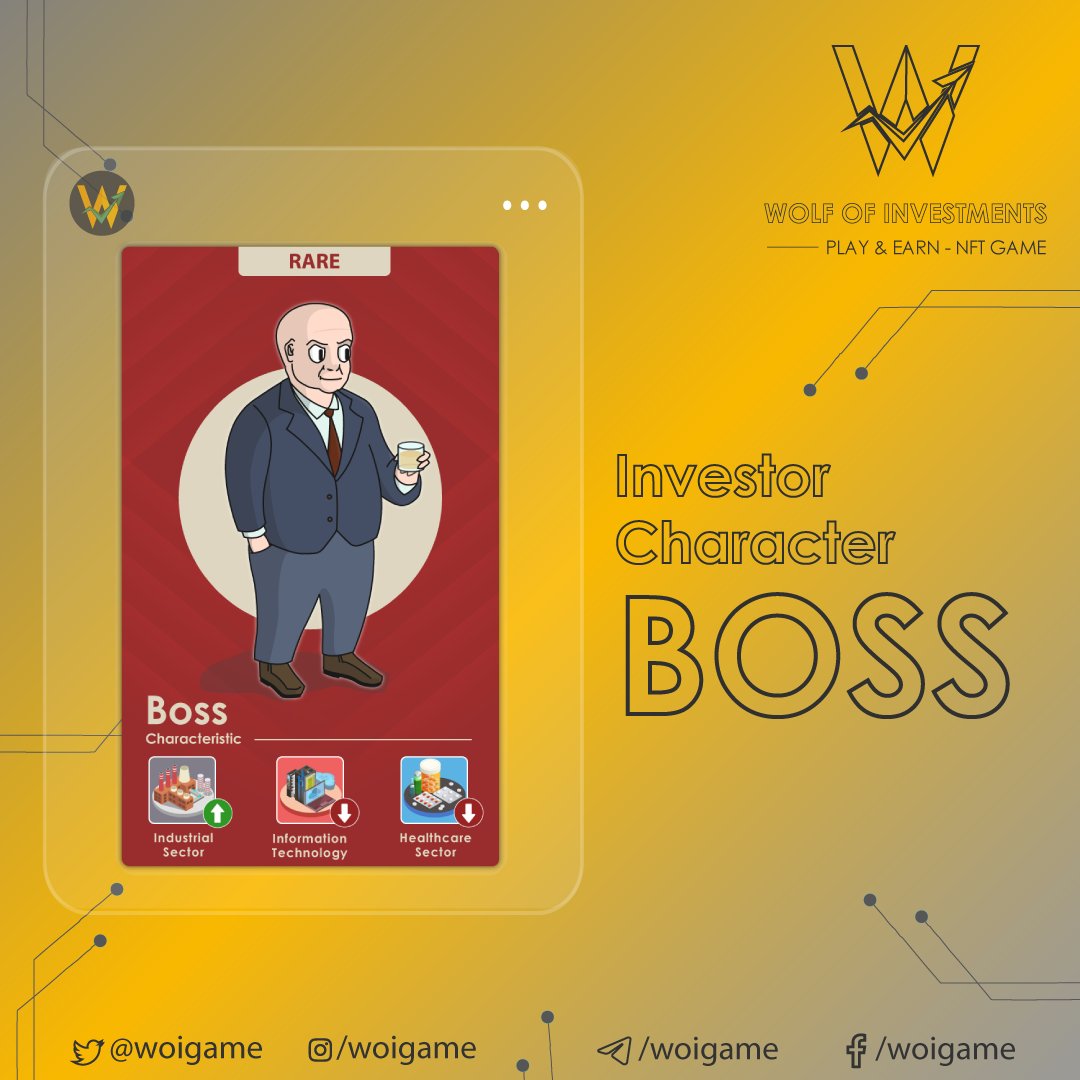 WOIGame's tweet photo. Let's meet with the Investor Character: Boss 👑

"Rare Rarity" Investor Characters are limited to 1.000 units 🚀

#P2E #Play2Earn #NFT #NFTGame #woi #wolfofinvestments https://t.co/KJe18yjvHb