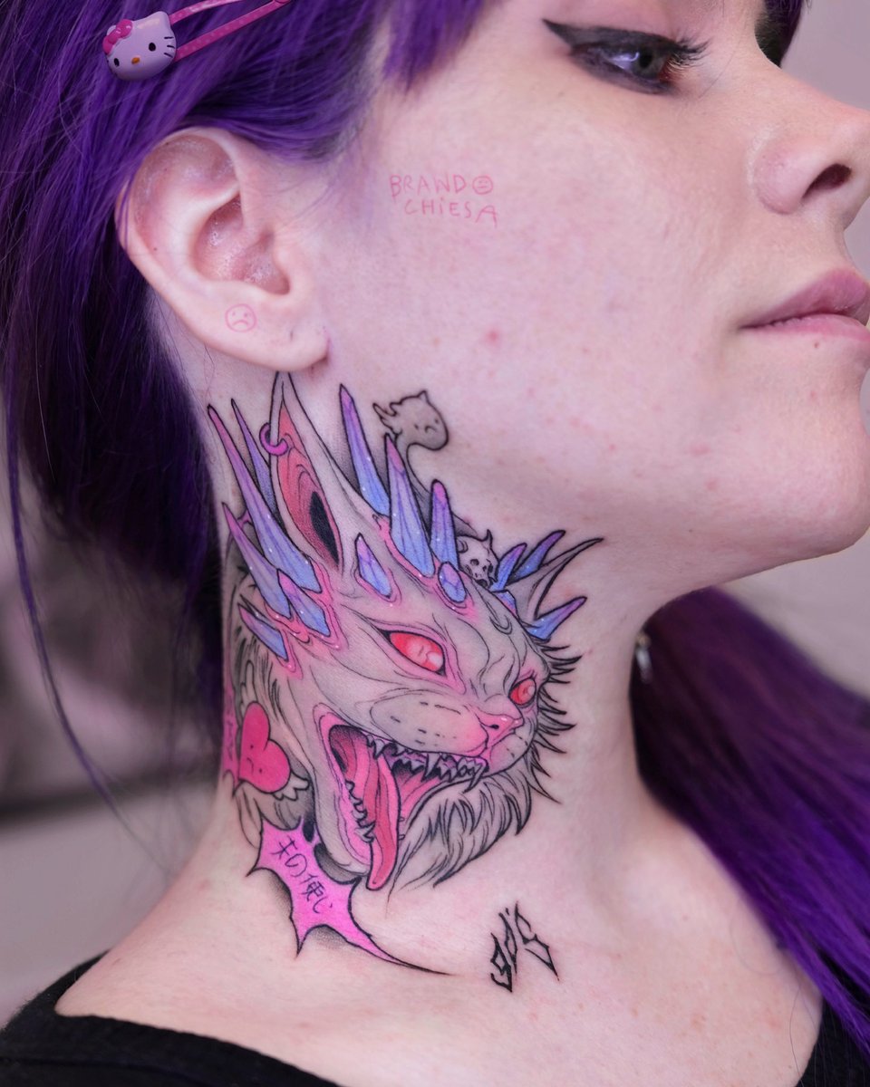 💖 Crystal cat 💖 #tattoo #tattoos #cat #anime