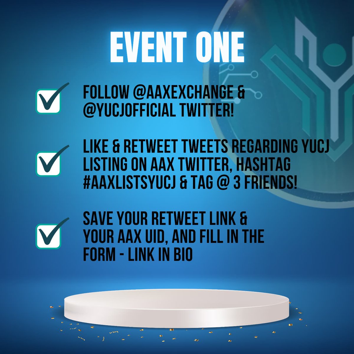 YUCJOFFICIAL's tweet photo. Listing Trading volume giveaway! 🚀
@AAXExchange
@YUCJOFFICIAL

Tweet Link &amp; details:

https://t.co/9jwfovYmCF https://t.co/Gznd855MGZ