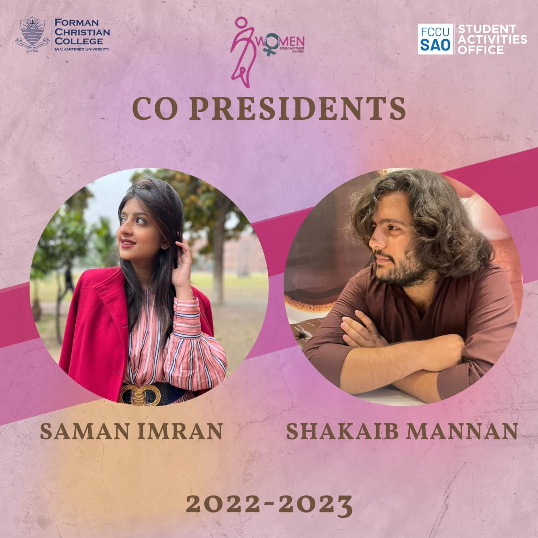 WESFCCU's tweet photo. Women empowerment society welcomes Saman Imran and Shakaib Mannan as co- presidents for 2022-2033 tenure. Both are extremely talented and hard working. We wish to grow with both these geniuses. https://t.co/oitSWOTwV1