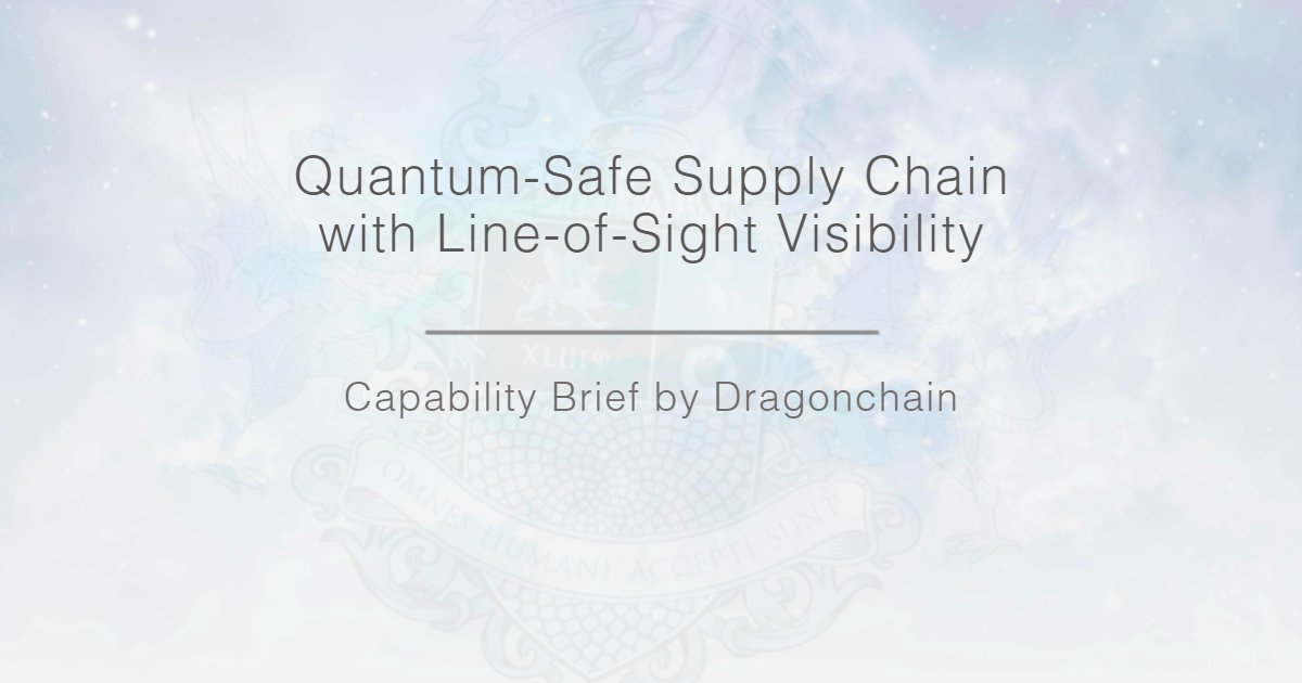 dragonchain's tweet photo. Dragonchain offers businesses the ability to view and prove their data with comprehensive line-of-sight visibility and quantum-safe security. Learn more: https://t.co/Z2QPuPuXLJ https://t.co/iCtp4OCcJU