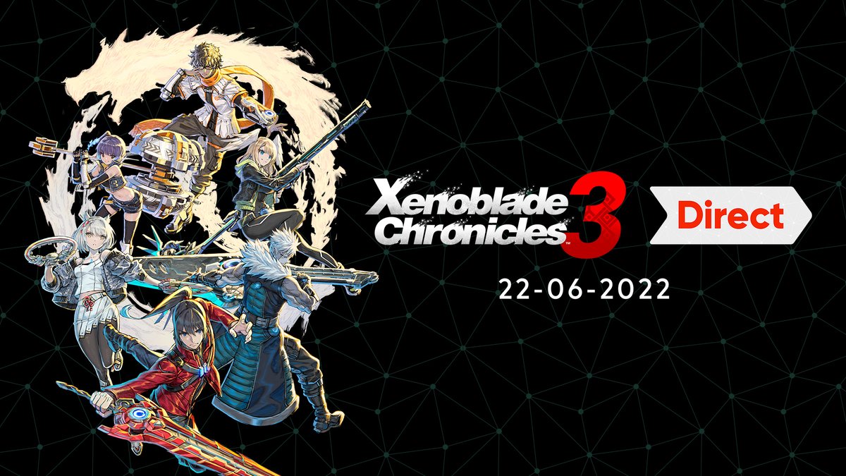 GameNShock's tweet photo. Nintendo acaba de anunciar un Direct.. mas propiamente El Xenoblade Chronicles 3 Direct.

El Direct se transmitirá el 22 de Junio a las 9: (Hora Mex. Aprox) y contara con 20 minutos de de información.  

#NintendoSwitch #XenobladeChronicles3 https://t.co/VW6XPeiNUF