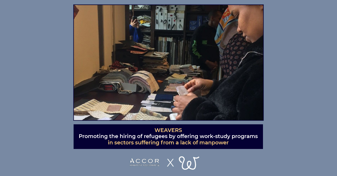 AccorSolidarity's tweet photo. On the occasion of the World Refugee Day, we are proud to introduce you to NGOs that aim to facilitate the inclusion of refugees in companies.

@WeaversFrance 
@cuistotsmig

#refugees #journéemondiale #réfugiés #JMR2022 https://t.co/boHaiV02sm