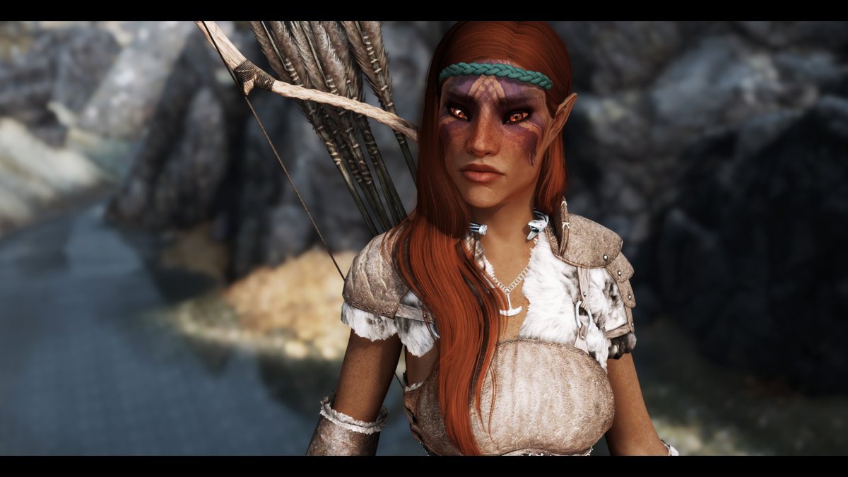 TheJaclynBlack's tweet photo. Recreated an older character. Meet Alvy 
#Skyrim #SkyrimSE #BerserkyrENB #PRTENB #OCAlvy https://t.co/fWi6CYipny