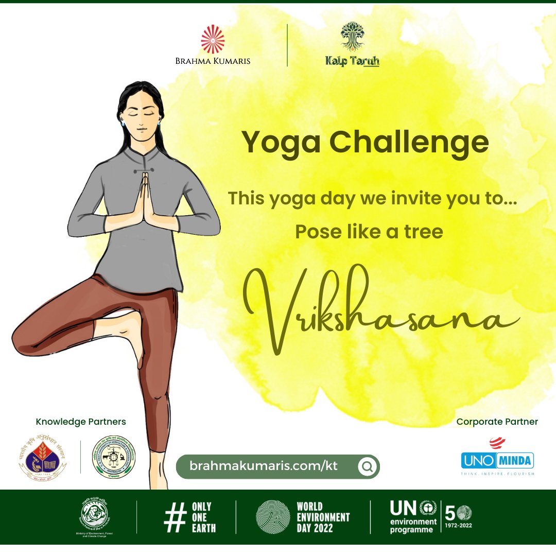 kalptaruh's tweet photo. If you accept this challenge…
To meet this challenge all you have to do is record your video doing the tree pose (vrikshasana) and click a picture of you posing with the sapling that you have planted. Then, post it on comment on Instagram @kalptaruh @BrahmaKumaris 

#challenge https://t.co/Ms1TkkZEaU