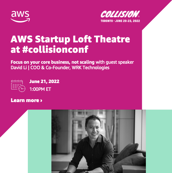 elusivedada's tweet photo. I’ll be on stage at Canada’s #CollisionConf this June, talking about the importance of focusing on your core business rather than scaling. Be sure to pop by the AWS Startup Loft Theatre to hear all about it! https://t.co/BgirPCUsnN