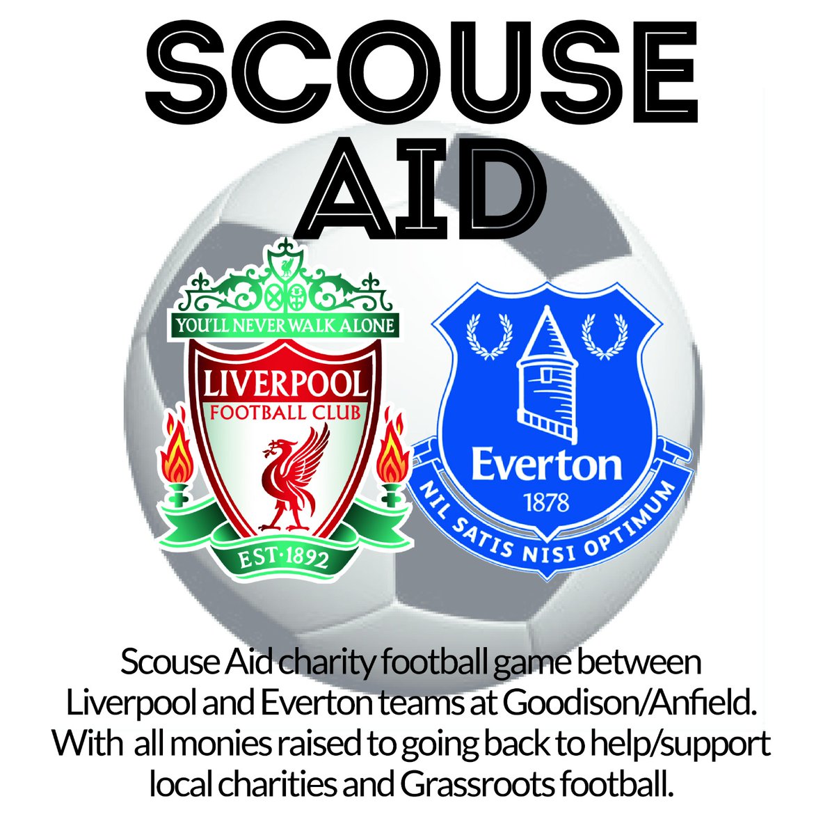 Kenny9Saunders's tweet photo. As well as making loads of money for local charities, this will also give the opportunity for thousands of kids/families to attend a game of football for the first time at Goodison/Anfield #ScouseAid https://t.co/mAuedfLmtk