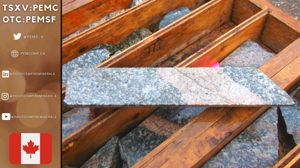 Want to know what a #porphyry looks like? From our newly acquired Col copper-gold property, here's a porphyry intrusion & copper-gold mineralization in DDH-2007-2 @ 77m associated w/ sheeted quartz-sulphide veining. DDH 2007-2 intersected 100m @ 0.59% #Copper & 0.18 g/t #Gold!!!