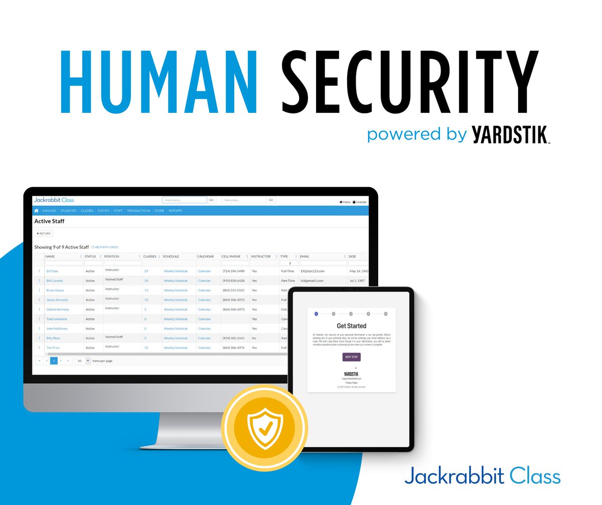 JackrabbitTech's tweet image. Have you heard about Jackrabbit&apos;s newest integration partner, Yardstik? A human screening platform that makes initiating background screening from within Jackrabbit easy!
Learn more 👉 yardstik.com/jackrabbit
#backgroundscreening #jackrabbittech #classmanagementsoftware #yardstik