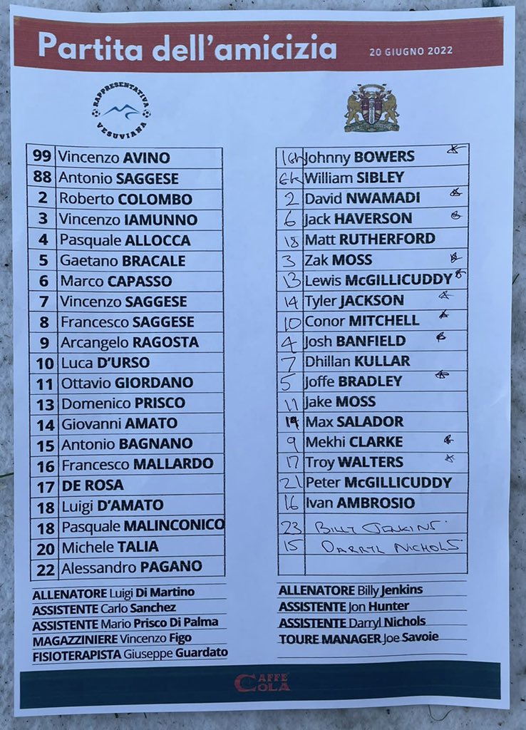 One hour out from Kick-Off, here’s how UPFC line up (* denotes starters)
