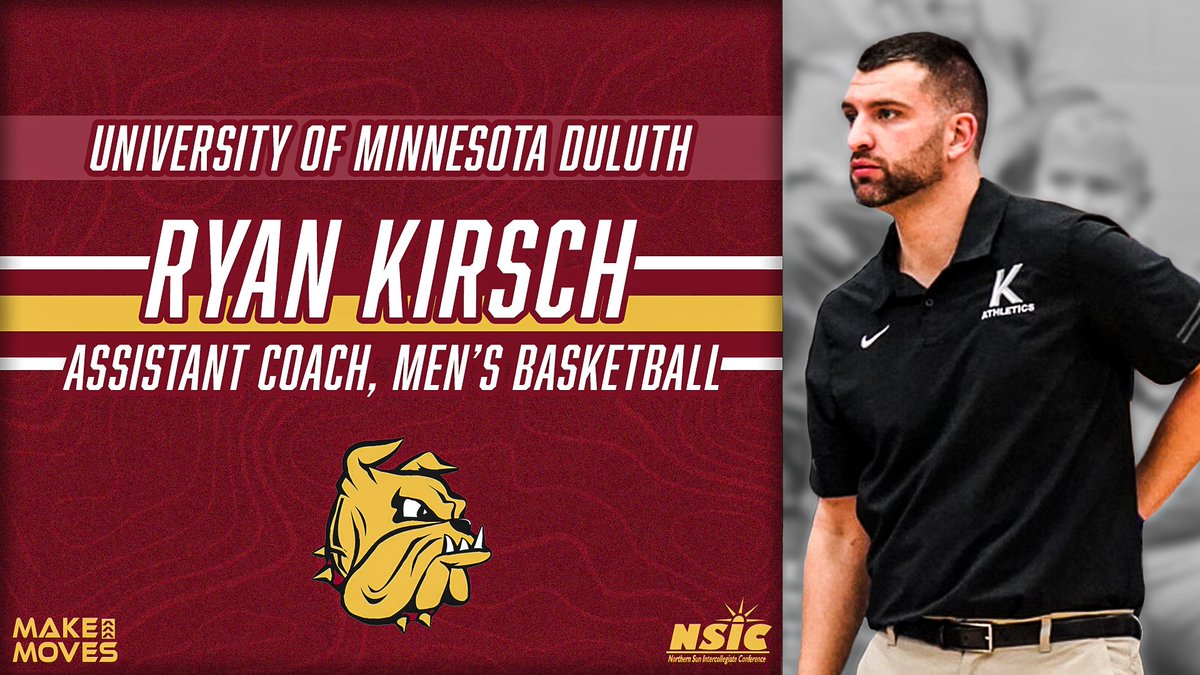 Ryan Kirsch named new <a href="/UMDBulldogMBB/">UMD Men's Basketball</a> Assistant Coach!

#MakeMoves

Story: bit.ly/3OxgegV