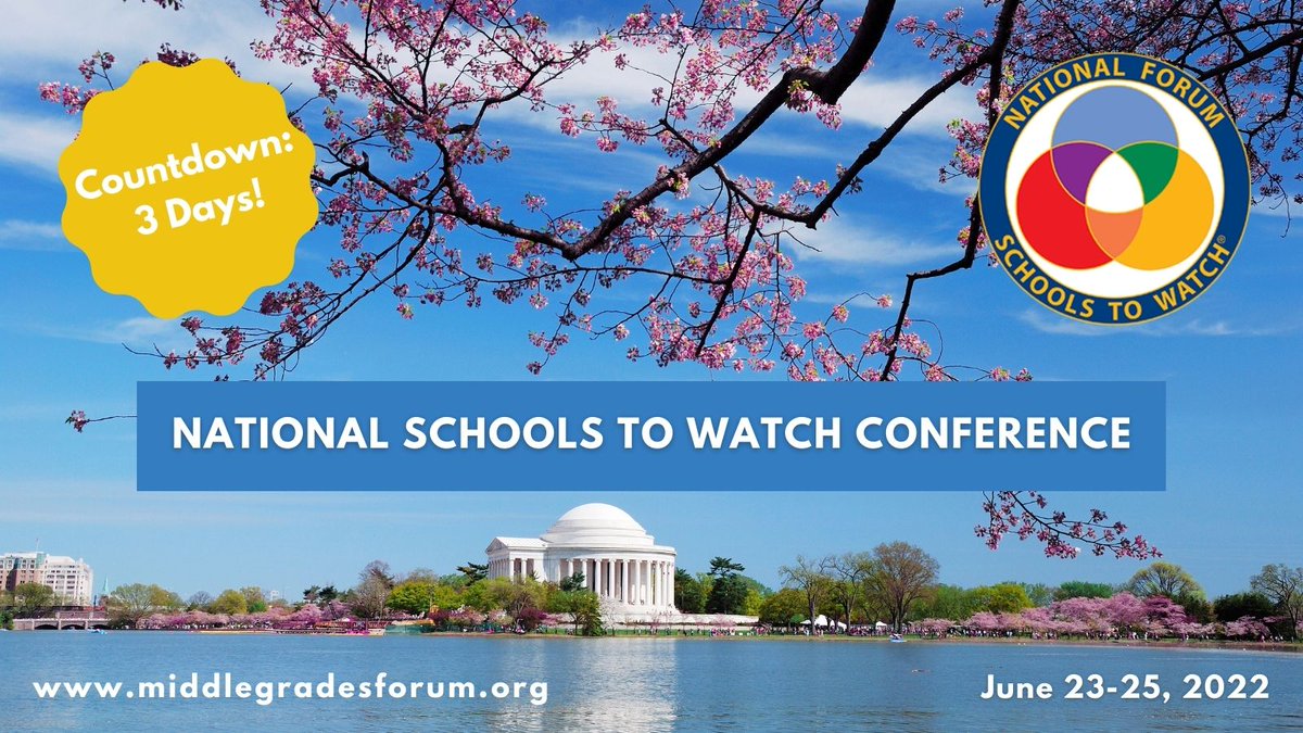 SchoolstoWatch's tweet photo. Just three days to go until the National #SchoolstoWatch Conference! You can still register online or on-site. Looking forward to seeing new and familiar faces! https://t.co/FZmgBG45o5 #STW2022 https://t.co/JbrhzE0DxC