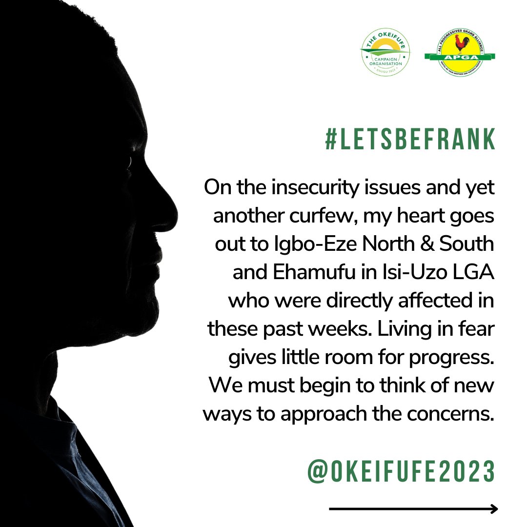 Okeifufe2023's tweet photo. #LetsBeFrank with @FrankNwekeII. 1/2

#FrankNweke2023 #Okeifufe2023 #OnyeAghanaNwanneYa #APGA #AriseLetsRebuildEnugu https://t.co/NI8SPf07Dq