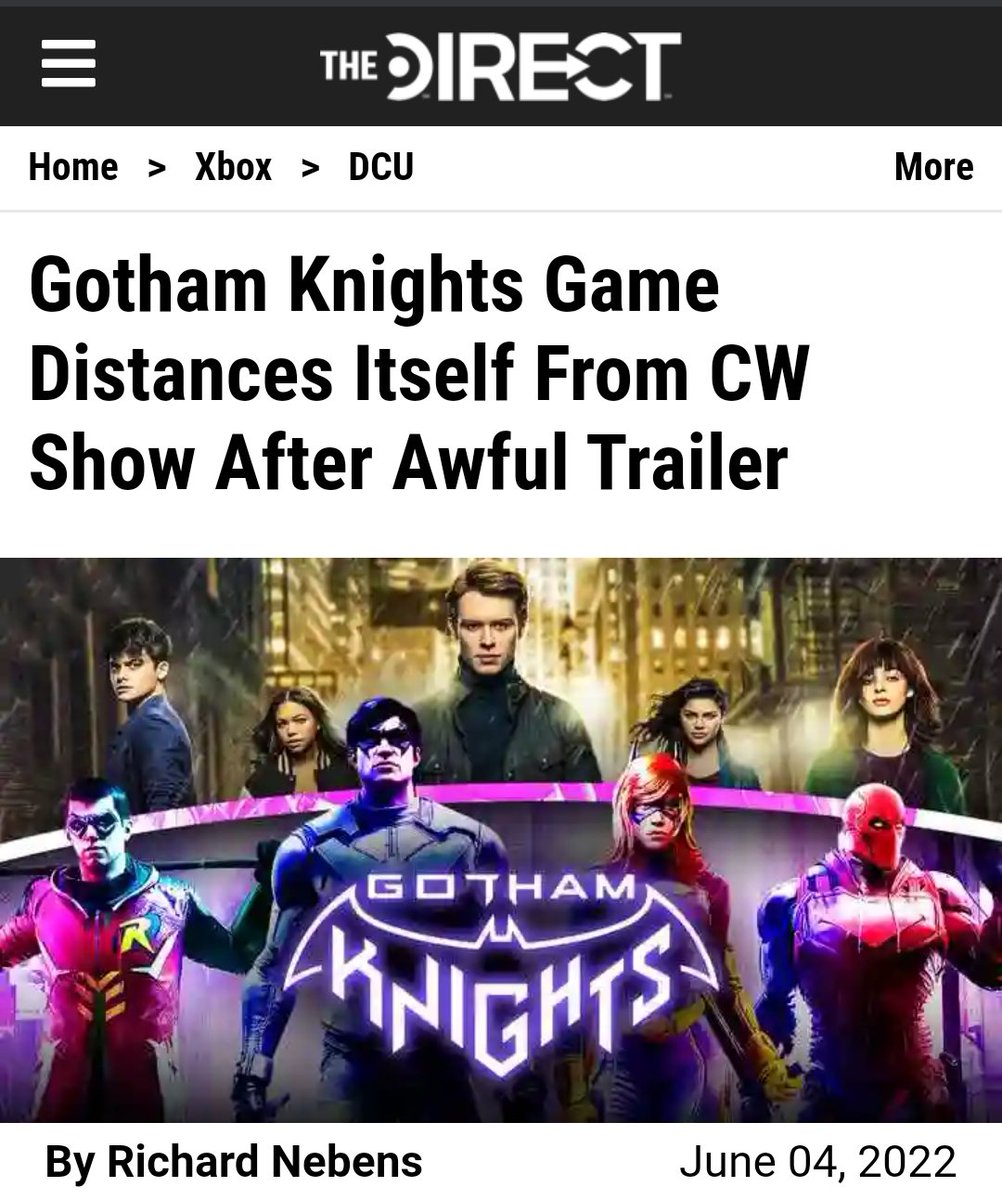 Gotham Knights Game Distances Itself From CW Show After Awful Trailer