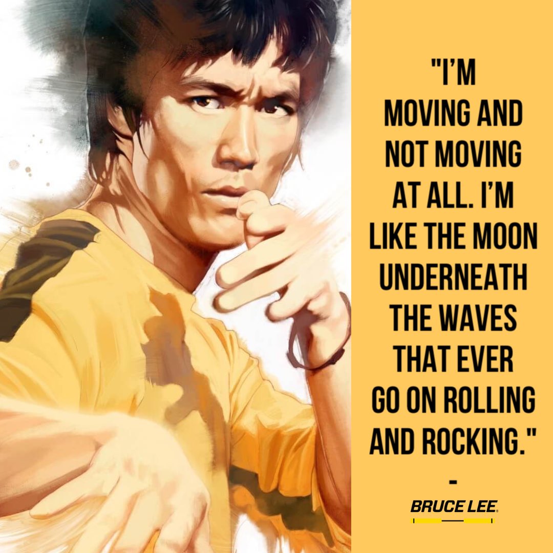 "I’m moving and not moving at all. I’m like the moon underneath the waves that ever go on rolling and rocking." - Bruce Lee

#brucelee #bewatermyfriend