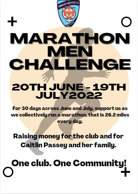 Today we started our challenge to run a Marathon a day for a month! 
We’re raising money for the club and a great cause, any donations will be much appreciated: gofund.me/0f3dd9b9 💙#UpTheSwavo #MarathonMen